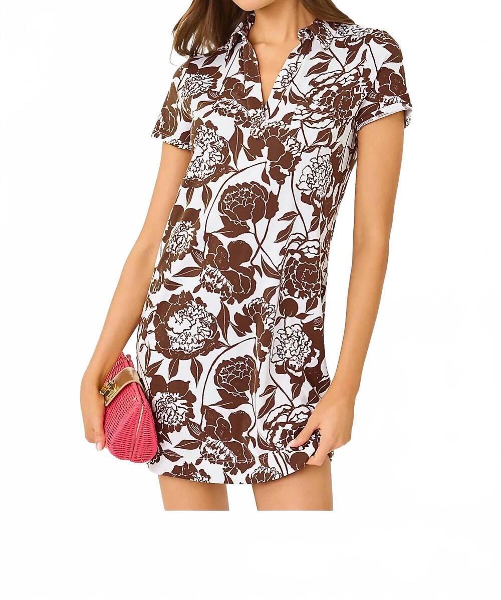 NEW LILLY PULITZER upf 50+ dune short sleeve dress in resort white marni